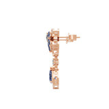 Lab Grown Diamond 1.35Tcw Multi Shaped 14K Fine Gold Cluster Drop Dangle Earrings