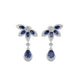 Lab Grown Diamond 1.35Tcw Multi Shaped 14K Fine Gold Cluster Drop Dangle Earrings