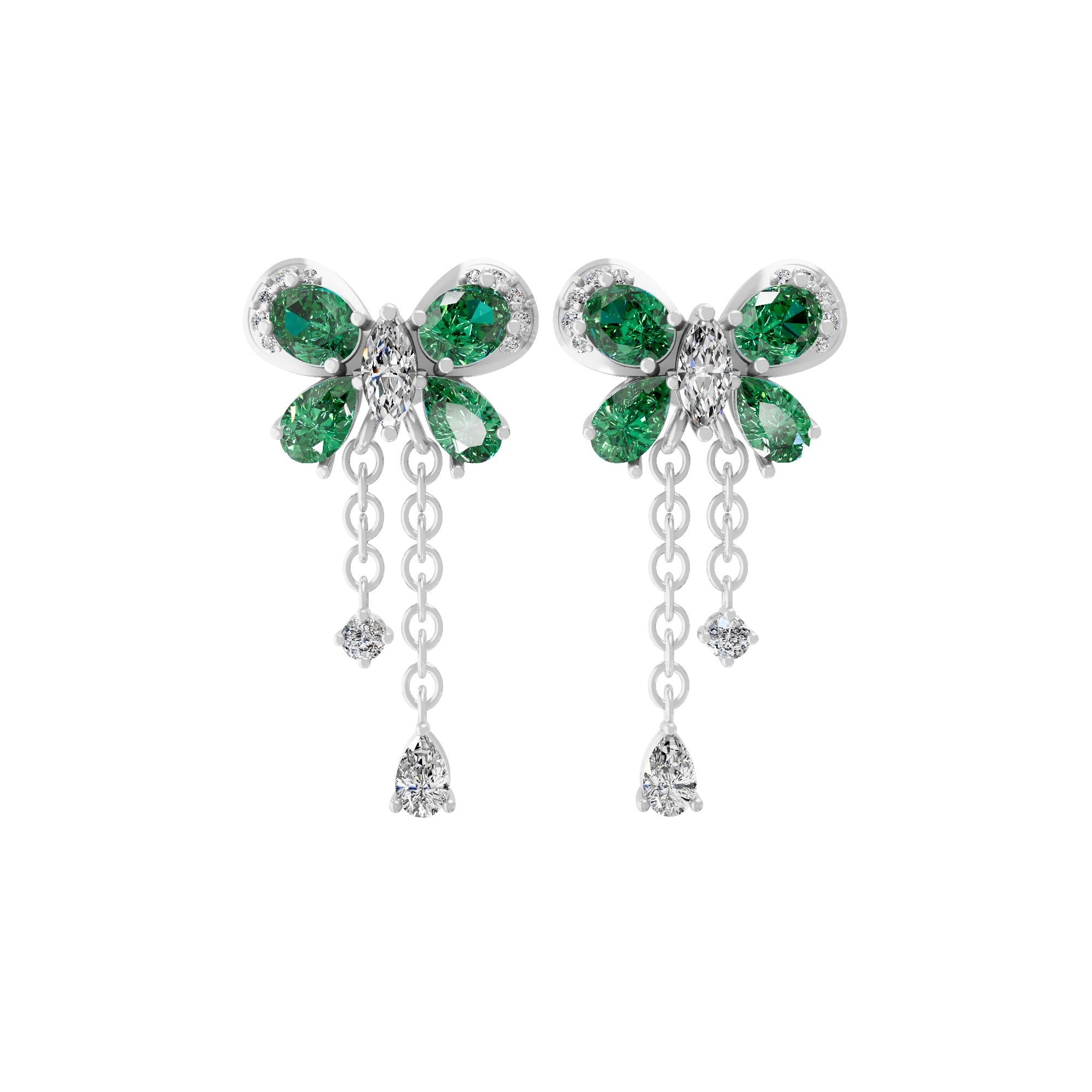 Radiant Cluster Drop Earrings 14K Fine Gold 1.25Tcw Lab Grown Diamond