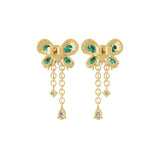 Radiant Cluster Drop Earrings 14K Fine Gold 1.25Tcw Lab Grown Diamond