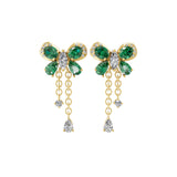 Radiant Cluster Drop Earrings 14K Fine Gold 1.25Tcw Lab Grown Diamond