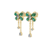 Radiant Cluster Drop Earrings 14K Fine Gold 1.25Tcw Lab Grown Diamond