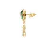 Radiant Cluster Drop Earrings 14K Fine Gold 1.25Tcw Lab Grown Diamond