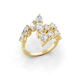 Spectacular Pear Lab Grown Diamond Ring 14K Fine Gold 3.57Ct