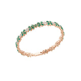 2.20TCW Round Pear Cut Emerald and Lab Grown Diamond Gold Tennis Bracelet