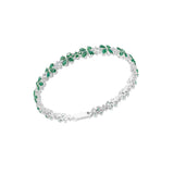 2.20TCW Round Pear Cut Emerald and Lab Grown Diamond Gold Tennis Bracelet
