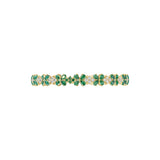 2.20TCW Round Pear Cut Emerald and Lab Grown Diamond Gold Tennis Bracelet