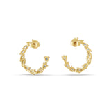 Marquise and Pear Cut Half Hoop Earrings 14K Gold Lab Grown Diamond 1.55Ct