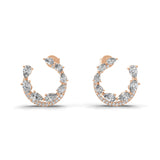 Matrix Stud earring Lab Grown Diamond 1.76Ct 14K Fine Gold