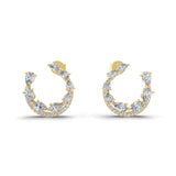 Matrix Stud earring Lab Grown Diamond 1.76Ct 14K Fine Gold