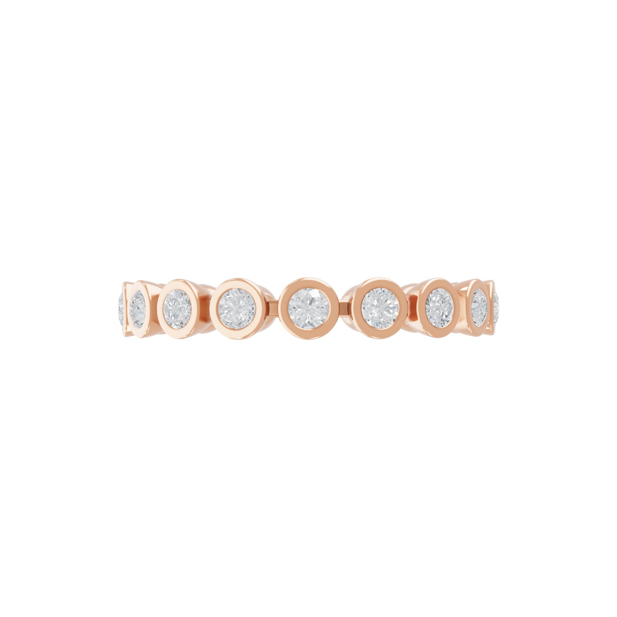 Eternity Ring Round Cut 0.72Ct Lab Grown Diamond 14K Fine Gold