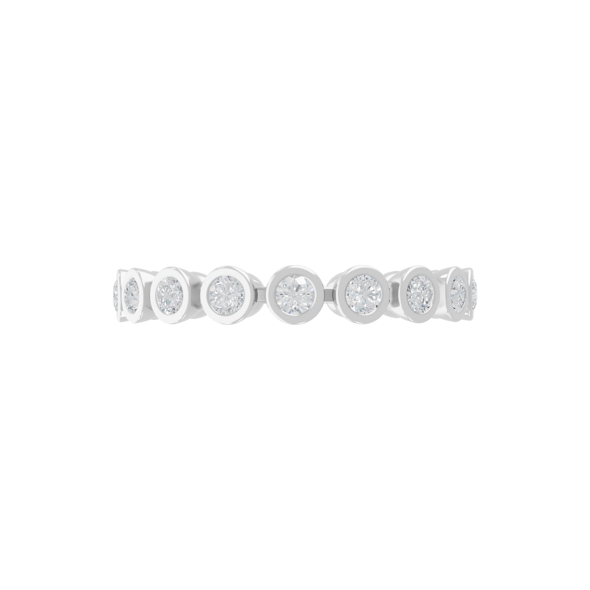 Eternity Ring Round Cut 0.72Ct Lab Grown Diamond 14K Fine Gold