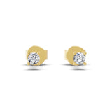 14K Fine Gold 0.08Ct Lab Grown Diamond Solitaire Stud Earrings