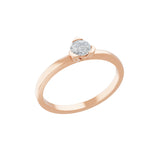 Solitaire Lab Grown Round Cut Diamond Ring 0.28Ct 14K Fine Gold
