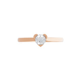Solitaire Lab Grown Round Cut Diamond Ring 0.28Ct 14K Fine Gold