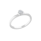 Solitaire Lab Grown Round Cut Diamond Ring 0.28Ct 14K Fine Gold