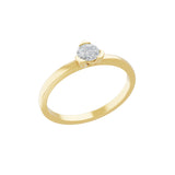 Solitaire Lab Grown Round Cut Diamond Ring 0.28Ct 14K Fine Gold