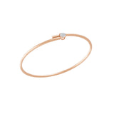 Lab Grown Diamond 0.25Ct Solitaire Bangle Bracelet 14K Fine Gold