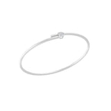 Lab Grown Diamond 0.25Ct Solitaire Bangle Bracelet 14K Fine Gold