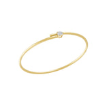 Lab Grown Diamond 0.25Ct Solitaire Bangle Bracelet 14K Fine Gold