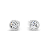 0.30Ct Bezel Set Lab Grown Diamond Stud Earrings 14K Fine Gold