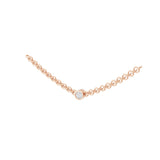 Bezel Set Solitaire Minimal Necklace 0.15Ct Lab Grown Diamond 14K Fine Gold