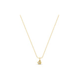 14K Fine Gold lab Grown Diamond 0.28Ct Solitaire Pendant Necklace