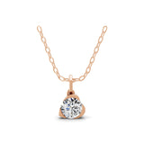 Round Cut 0.76Ct Lab Grown Diamond 14K Fine Gold Pendant Necklace