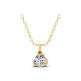 Round Cut 0.76Ct Lab Grown Diamond 14K Fine Gold Pendant Necklace