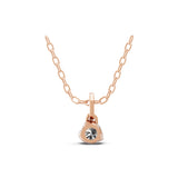 Solitaire Pendant Necklace 14K Fine Gold Lab Grown Diamond 0.28Ct