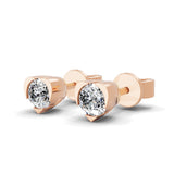 14K Fine Gold 0.30Ct Lab Grown Round Cut Diamond Solitaire Stud Earrings