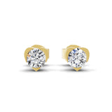 14K Fine Gold 0.30Ct Lab Grown Round Cut Diamond Solitaire Stud Earrings
