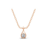 Lab Grown Diamond 0.15Ct 14K Fine Gold Round Cut Pendant Necklace