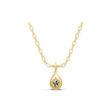 Lab Grown Diamond 0.15Ct 14K Fine Gold Round Cut Pendant Necklace