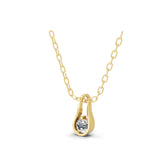 Lab Grown Diamond 0.15Ct 14K Fine Gold Round Cut Pendant Necklace