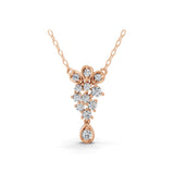 Round Brilliant Lab Grown Diamond Necklace 14K Fine Gold 0.61Ct