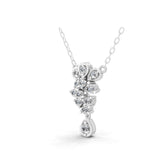 Round Brilliant Lab Grown Diamond Necklace 14K Fine Gold 0.61Ct