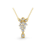 Round Brilliant Lab Grown Diamond Necklace 14K Fine Gold 0.61Ct