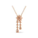 Graduating Round Cut Lab Grown Diamond Pendant Necklace 0.50Ct 14K Gold