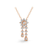Graduating Round Cut Lab Grown Diamond Pendant Necklace 0.50Ct 14K Gold