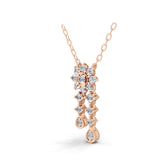 Graduating Round Cut Lab Grown Diamond Pendant Necklace 0.50Ct 14K Gold