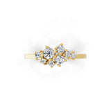 Round Cut Lab Grown Diamond Cluster Stackable Ring 14K Fine Gold 0.37Ct