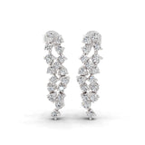 Round Cut 0.63Ct Lab Grown Diamond Dangle Drop Earrings 14K Fine Gold
