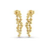 Round Cut 0.63Ct Lab Grown Diamond Dangle Drop Earrings 14K Fine Gold