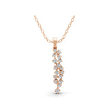 0.36Ct Cluster Pendant Necklace Round Cut Lab Grown Diamond 14K Fine Gold