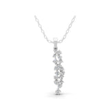 0.36Ct Cluster Pendant Necklace Round Cut Lab Grown Diamond 14K Fine Gold
