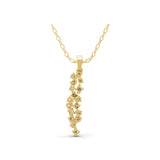 0.36Ct Cluster Pendant Necklace Round Cut Lab Grown Diamond 14K Fine Gold
