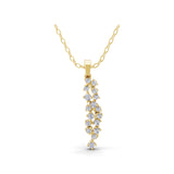 0.36Ct Cluster Pendant Necklace Round Cut Lab Grown Diamond 14K Fine Gold