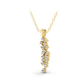 0.36Ct Cluster Pendant Necklace Round Cut Lab Grown Diamond 14K Fine Gold