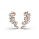 Asymmetric Lab Grown Diamond Earrings 0.84Ct 14K Fine Gold Round Cut